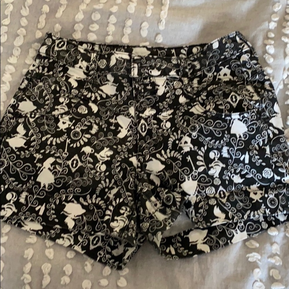 High waisted Alice in wonderland shorts